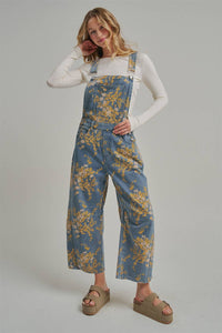 The Golden Hour Floral Denim Overalls