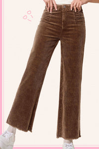 Everly Mineral Wash Corduroy Wide Leg Pants – Cinnamon & Clove