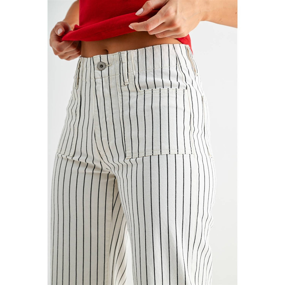 The Harbor Stripe Wide Leg Crop Pants | Coastal Summer Trousers