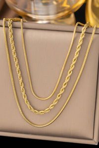 The Harlow Layered Heart Chain Necklace: Gold  – 18K Gold Dipped Waterproof Stainless Steel Necklace