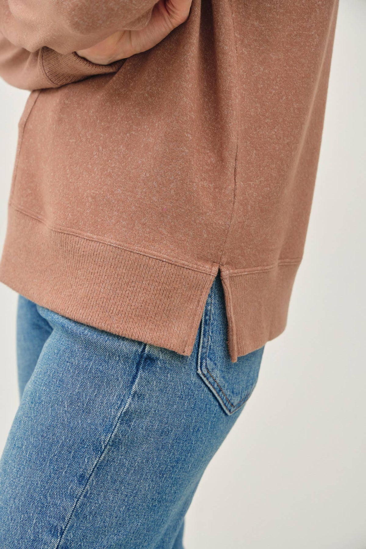 The Remi Hacci Knit Pullover – Soft Gray, Cream & Mocha