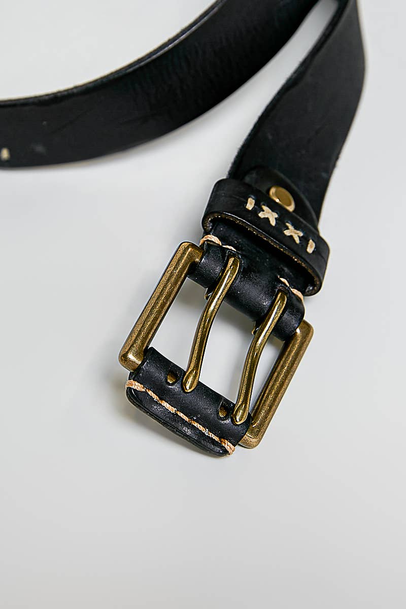 The Dakota Genuine Leather Double Buckle Belt