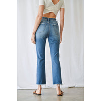 Sienna Step Hem Super High Rise Straight Jeans – Mica Denim
