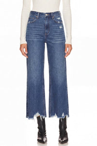The Hadley Hybrid Wide Leg Jeans: Dark Wash