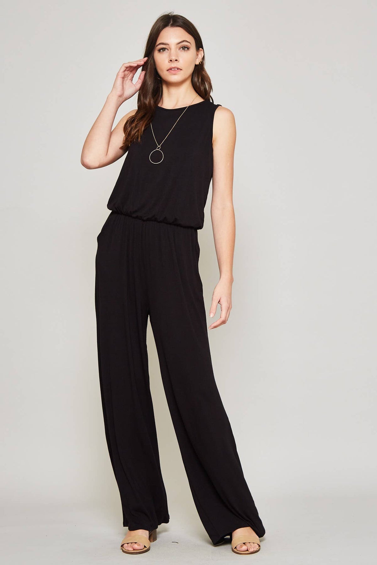 The Sierra Wide Leg Sleeveless Jumpsuit