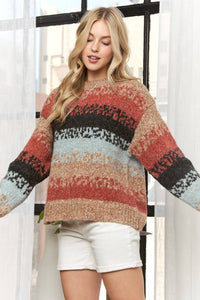 The Haven Multicolor Striped Knit Sweater – Boho Fall Style