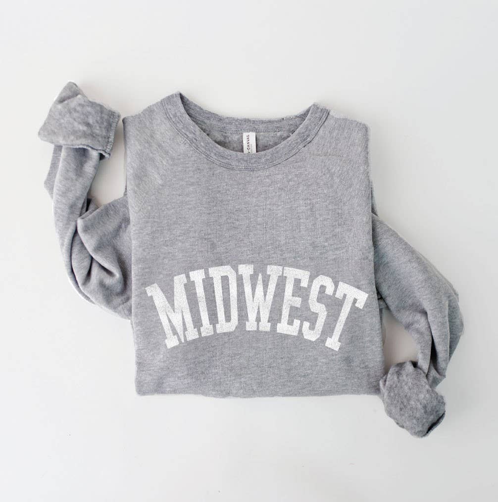 MIDWEST Graphic Sweatshirt: Athletic Heather Grey