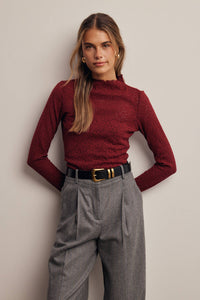 After Hours Lace Top: Burgundy