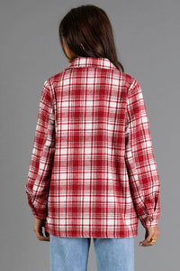 The Friday Night Plaid Shacket: Red/White