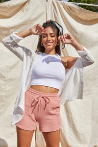 Giselle High-Rise Cotton Gauze Shorts