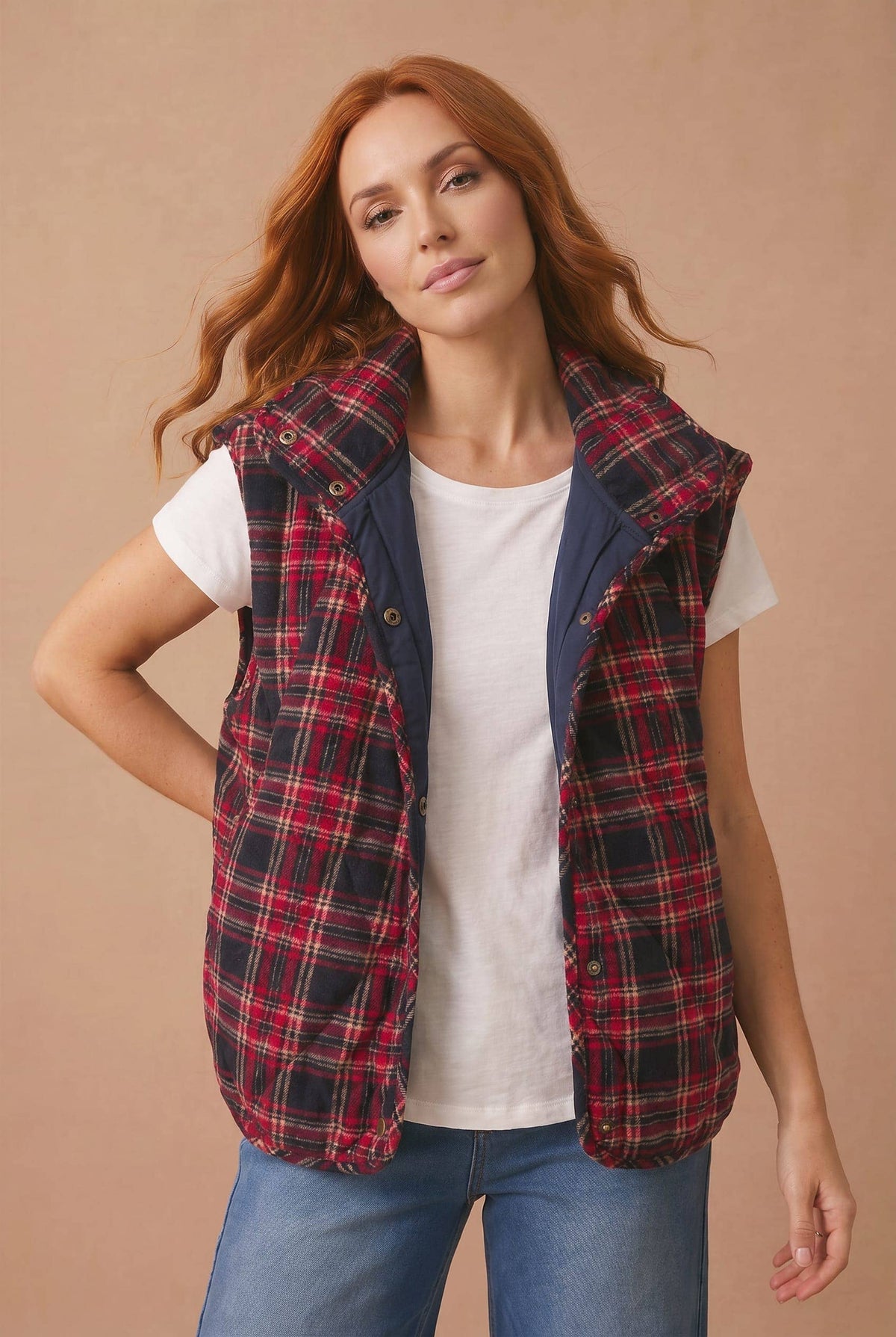 Cabin Season Plaid Quilted Puffer Vest | Women’s Fall Vest