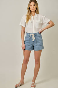 Easy Days Pull-On Denim Shorts | Drawstring Waist Lightweight Summer Shorts
