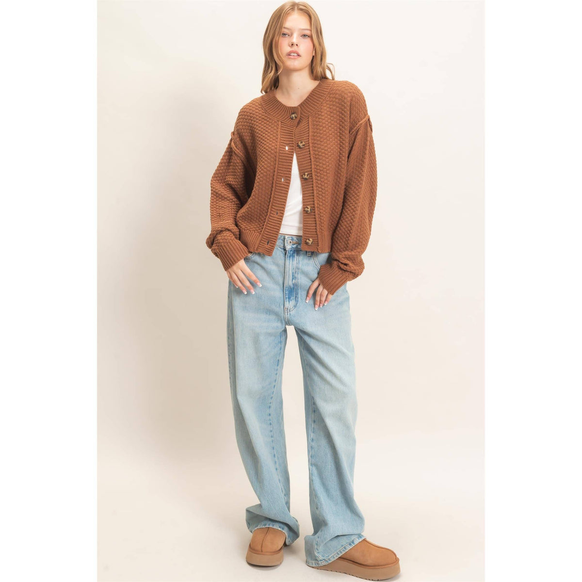 Come As You Are Textured Cardigan