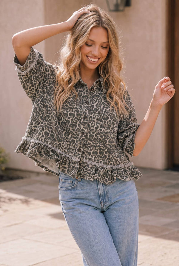 Spotted in the Wild Ruffle Shirt Jacket
