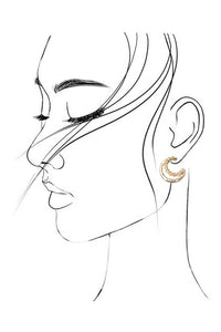 Gold Pearl Hoop & Stud Earring Trio – Anti-Tarnish Lightweight Post Set