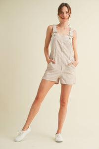 The Daisy Lane Overall Romper: Beige