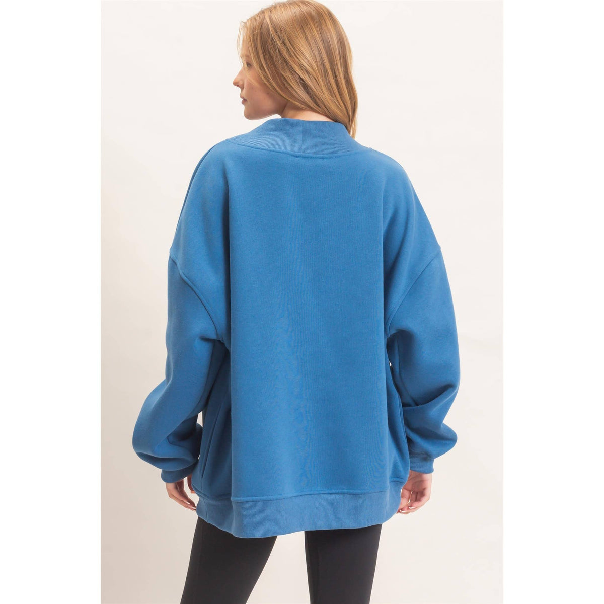 Enzyme Washed Mock Neck Sweatshirt: H.GRAY / S-M-L(2-2-2)