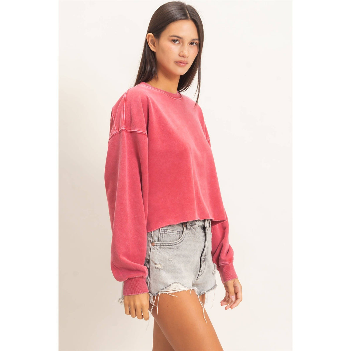 The Reset Mineral Wash Cropped Sweatshirt