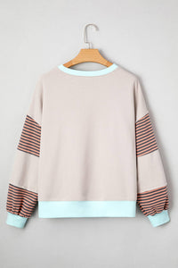 The Hadley Striped Colorblock Drop Shoulder Sweatshirt (S–XL)