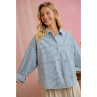 Blue Skies Ahead Striped Shacket