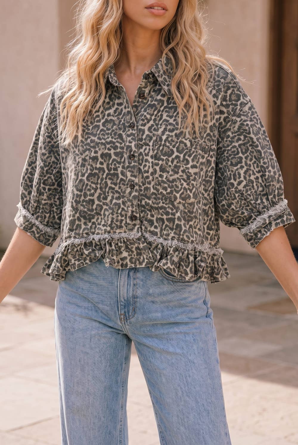 Spotted in the Wild Ruffle Shirt Jacket