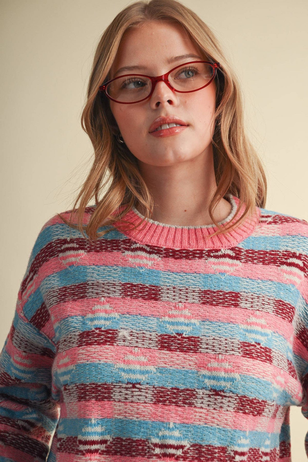 Something Different Geometric Sweater: Multi