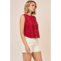 The Isla Lace Button Tank