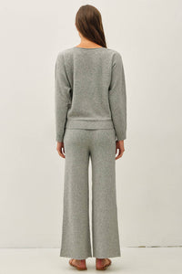 Soft Spoken Boat Neck Sweater: Heather Grey