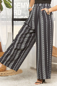 Wander Free Boho Palazzo Pants: Navy