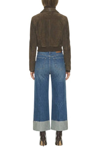 The Sutton Convertible Cuff Jeans: Dark Wash