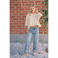The Sutton Vintage Wash Side Seam Cuffed Straight Jeans