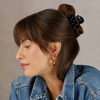 Kitsch Recycled Plastic Rhinestone Medium Puffy Claw Clip 1pc-Black