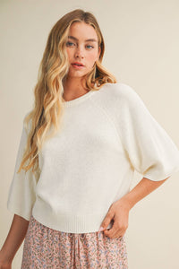 The Cloud Nine Sweater Top: Cream
