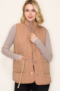 The Wren Quilted Sherpa-Lined Vest – Sage & Mocha