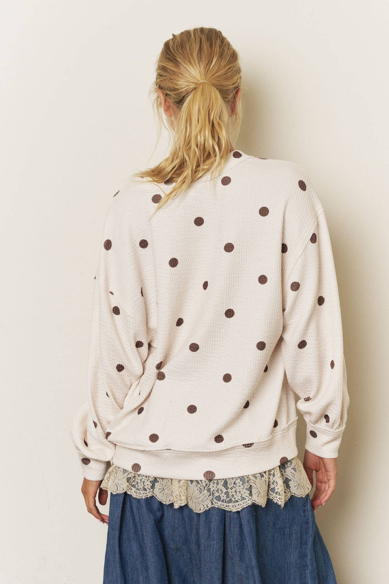 Dot Your Average Knit Top: Cream