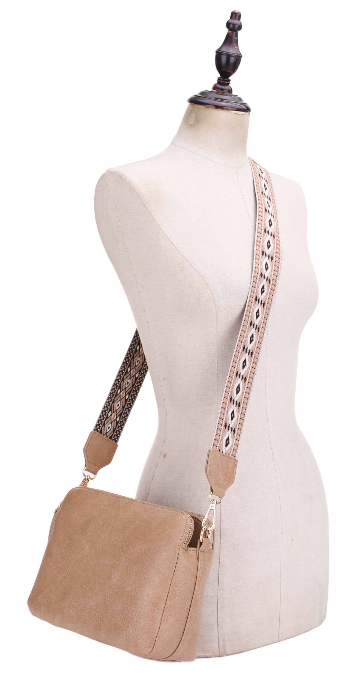 Harper Ridge 3-Compartment Crossbody Bag with Patterned Guitar Strap