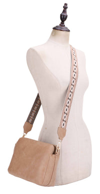 Harper Ridge 3-Compartment Crossbody Bag with Patterned Guitar Strap