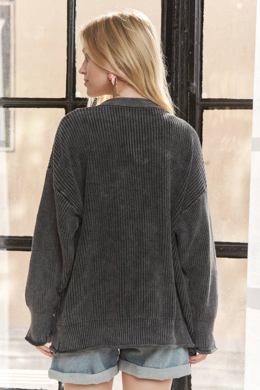 The Wren Ribbed Knit Button Cardigan – Cozy Cotton Fall Layer