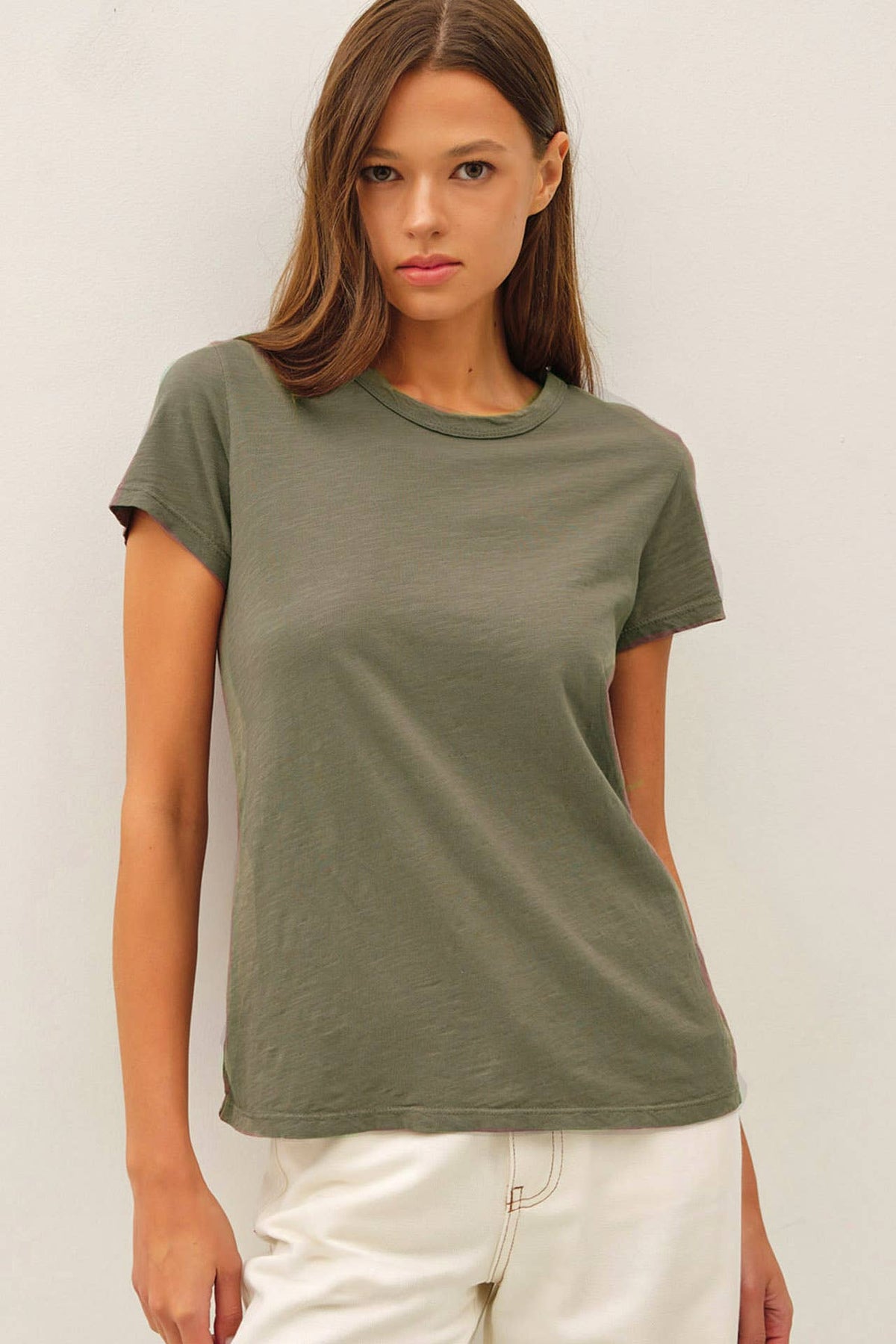 The Winslet Cotton Slub Essential Tee – Garment Dyed Everyday Basic T-Shirt for Women