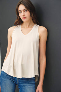 The Emory Soft Knit V-Neck Tank – Lightweight High-Low Essential Summer Top for Women