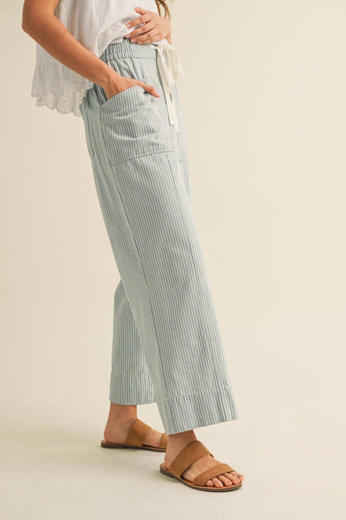 The Marlowe Stripe Wide Leg Pants