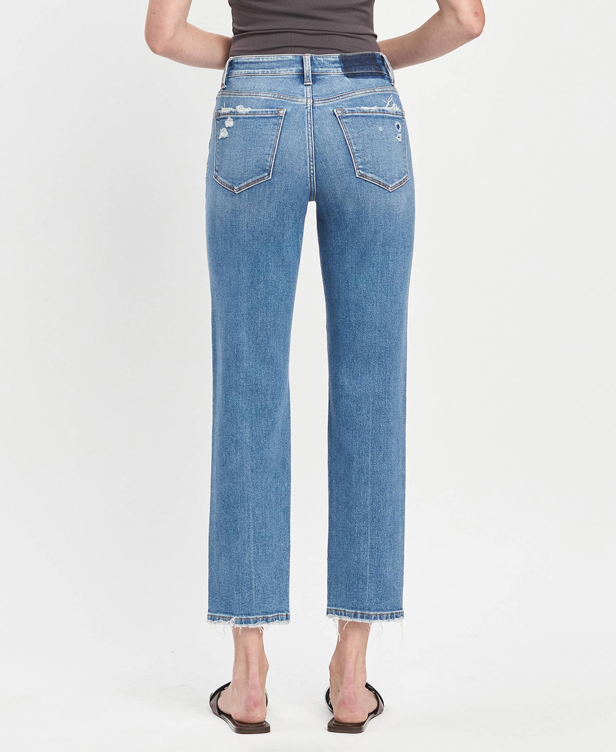 Oakley High Rise Tapered Straight Jeans – Vervet by Flying Monkey (Comfort Stretch, Light Distressing)