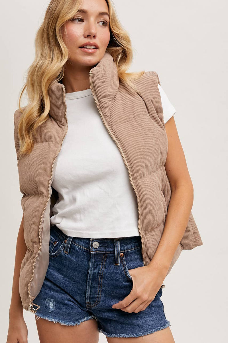 Lindy Corduroy Puffer Vest