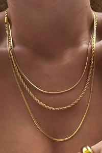 The Harlow Layered Heart Chain Necklace: Gold  – 18K Gold Dipped Waterproof Stainless Steel Necklace