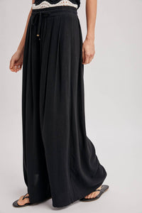 The Everly Flowing Wide Leg Pants: Lt Olive – High Waist Drawstring Palazzo