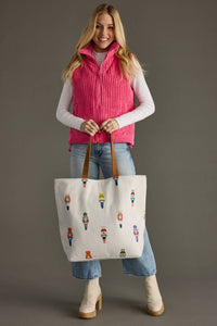 The Brynn Corduroy Puffer Vest – Hot Pink Quilted Layer with Pockets