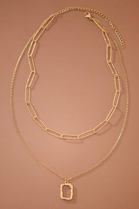 The Carrington Lock Layered Chain Necklace – 18K Gold Dipped Waterproof Stainless Steel Nec