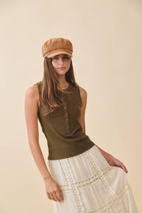 Sienna Ribbed Henley Tank