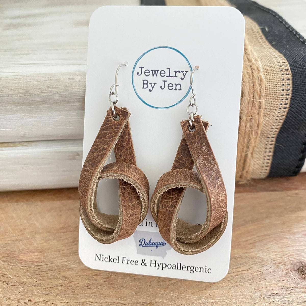 Cheyenne Leather Loop Earrings – Genuine Leather, Nickel-Free Western Boho Jewelry
