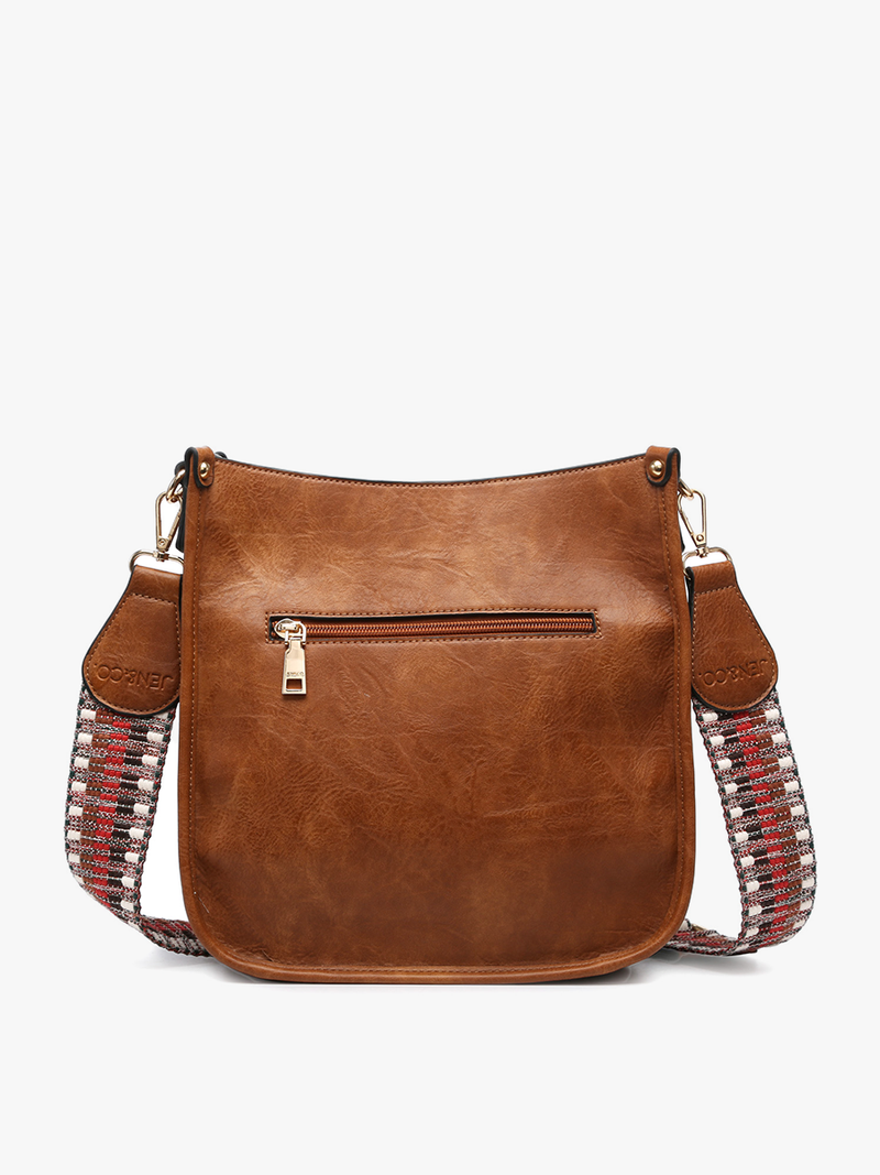 Jen & Co. Chloe Crossbody with Guitar Strap – Vegan Leather Everyday Bag (Brown, Cherry Lacquer or Olive)